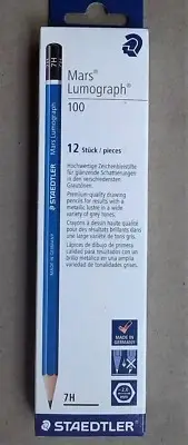 12 Staedtler Mars Lumograph 100 Pencils 7H & 8H