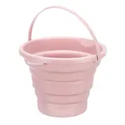 10L/2.6Gallon Collapsible Bucket Foldable Bucket Plastic Round Tub Light Pink