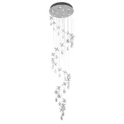 Paradis Modern Pendant Hanging Lamp Light Crystal Stainless Steel Clear Chrome