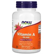 NOW Foods, Vitamin A, 7,500 mcg (25,000 IU), 250 Softgels