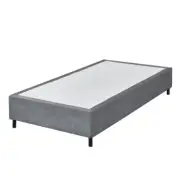 Design Square Knitted Fabric Bed Frame Bed Base King Single Size Solid Wood Legs