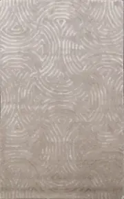 Modern Trellis Indian Oriental Wool/ Silk Area Rug Hand-tufted Silver Carpet 4x6