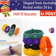 Pop It Fidget Wristband Silicone Toy Bracelet Push Bubble Stress Relief Kids AU