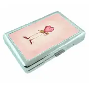 Smiling Ukulele Heart Em1 Silver Metal Cigarette Case RFID Protection Wallet