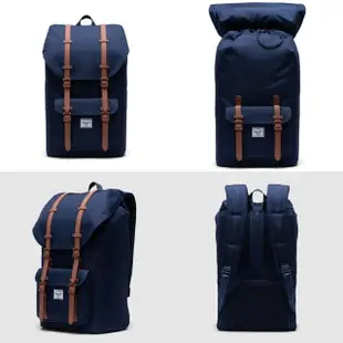 【Herschel】Little America 大型 灰黑 筆電夾層 大容量 帆布 背包 後背包(磁扣 橡膠帶)