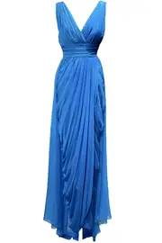 [ALBERTA FERRETTI] CHIFFON GOWN IT 42 BLUE