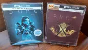 Dune 1 + 2 Steelbooks (4K+Blu-ray) w/PROTECTIVE SLEEVES-NEW (Sealed)-Free S&H!