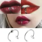 Punk Titanium Steel Lip Rings Cuff Clip on Fake Labret Nose Ear Piercing N0Z7