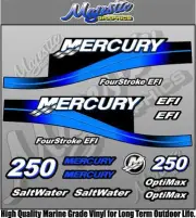MERCURY 250hp - BLUE - EFI SALTWATER - OUTBOARD DECALS