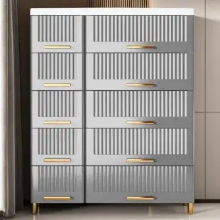 【Mr.box】75大面寬-雙排條紋5層10抽收納櫃
