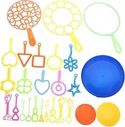 BCOATH 26Pcs Bubble Wand for Outdoor Bubble Making with Tray for Summer Parties Backyard Fun Pool Beach Activities and More