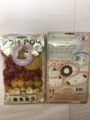 New 2 Pack Chipmunk Colors Brown Pom Pom Craft Kit by eeBoo Kids 3+