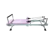 Foldable Pilates Reformer Workout Machine Exercise Yoga Latex resistance Pink