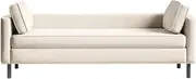 Bed End Bench White End of Bed Bench, Modern Technical Cloth Upholstered Ottoman Bench Seat with Black Legs, Long Bench for Bedroom Living Room Foyer Indoor Entryway (White) Bedroom Bench(150*50*55cm)