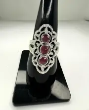 14k White Gold Natural Ruby Ring-Handmade Ruby Ring-Gold Ring