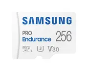 SAMSUNG (PRO ENDURANCE) 256GB MICROD CARD w/ADAPTER, CL10, 100R/40W MB/s - MB-MJ256KA/APC