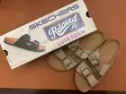 Skechers Women's Luxe Fresh Two-Strap Comfort Foam Sandal-Taupe Size 7 New