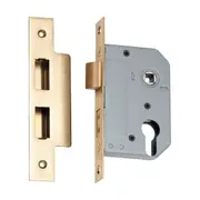 2144 Mortice Lock Euro Polished Brass CTC47.5mm Backset 46mm