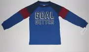 CARTER'S Boys Long Sleeve T Shirt Goal Getter Graphic Blue Size 10
