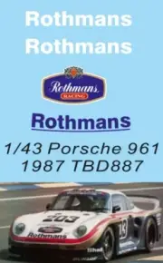 1/43 Decals for Porsche 961 24h Le Mans1987 ( centauria collection ) TBD887