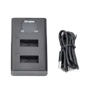 LCD 2-Slot Dual Battery Charger USB Charging Holder For Gopro Max Action Camera
