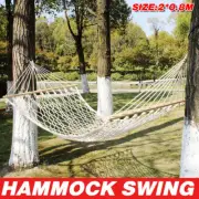 Single Garden Hammock Swing Bed Indoor Outdoor Rope Chair for Camping Relaxation