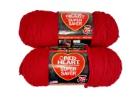 Lot of 2 Red Heart Super Saver Yarn E300-0376 Burgundy Acrylic