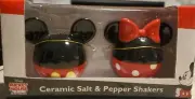 DISNEY Mickey Mouse & Friends Ceramic Salt & Pepper Shakers Mickey & Minnie NEW