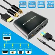 192KHz HDMI Audio eARC Extractor Converter 7.1CH ATMOS TV Projector Dolby Atmos