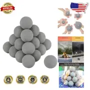 25-Pack 2" Ceramic Fireplace Balls for Gas Fire Pits - Modern Gray Decor
