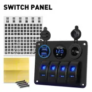 4X Blue LED Rocker Switch Panel Breaker Circuit Waterproof For Marine Boat New (for: Fiat)