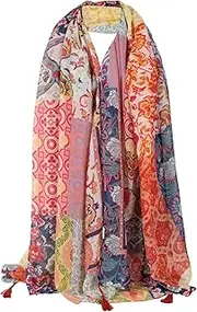 [EJFYTVL] Scarfs for Women Lightweight Floral Scarf Soft Long Fashion Scarves Sun-proof Wrap Shawl