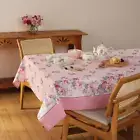 Pink Tablecloth with printed design of Pink Roses