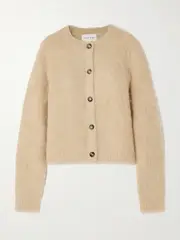 [Loulou de Saison] Loulou de Saison - Arsen Brushed Alpaca-blend Cardigan - Beige - small small Neutrals