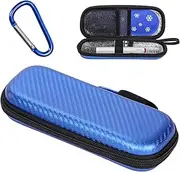 Risipu Insulin Cooler Travel Case with Hanging Buckle Insulin Pen Case Portable Hard Medicine Cool Bag Small Diabetes Kit Bag Organize Supplies Insulated Cooling Bag Without Ice Pack, Bright Blue,