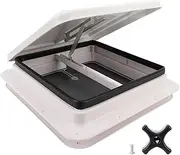 Brilluxa Roof Vent Cover, Motorhome Ceiling Ventilation Lid, RV Screen Vent with Support Rod for Trailer Caravan Camping Vehicle