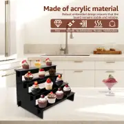 Acrylic Display Shelf 4 Tiered Step Perfume Organizer Cupcake Stand Shelf