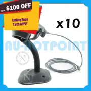 Zebra LS2208 Handheld USB Wired Barcode Scanner Kit with Stand 10 Unit Bulk Buy