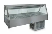Roband Straight Glass Refrigerated Display Bar 10 pans - Piped and Foamed onl...