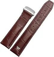 [BANDKIT] Genuine Leather Watchband For Watch Strap 20mm 22mm Folding Buckle Leisure Business Cow Leather Bracelet