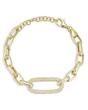 Aqua Pave Bold Link Bracelet - Exclusive