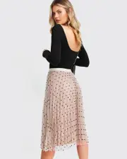 [Belle & Bloom] Mixed Feeling Reversible Skirt - Beige