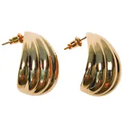 Urban Carla Shell Hoop Earrings Women's Fashion Elegant Party Jewellery Gold
