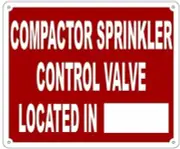 COMPACTOR ROOM CONTROL VALVE SIGN ( Reflective, Aluminium 10x12 )-REF24-1027