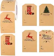 300pcs/Rolls Christmas Stickers Christmas Labels Stickers Christmas Name Stickers Christmas Stickers for Presents Christmas Name Tags Xmas Tag Stickers Gift Labels Christmas Labels Self Adhesive