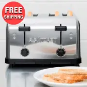 Commercial Kitchen 4-Slice Toaster Machine Toasted Bread Bagels Waffles Toasting