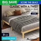 ALFORDSON Bed Frame Wooden Timber Double Size Mattress Base Platform Pramod Oak