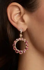 [Jamie Wolf] OmbrÃ© 18K Yellow Gold Diamond And Tourmaline Earrings