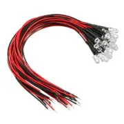 20pcs 5mm led Pre Wired light RGB Fast Flash Flashing 20mA 3-6V 20cm Length