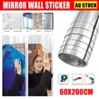 2M Large Mirror Wall Sticker Self Adhesive DIY Home Decor Stick On Waterproof
